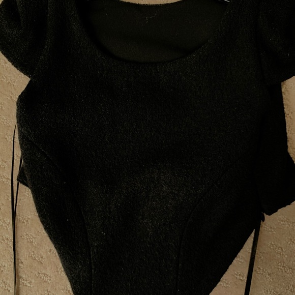 Aqua Snoop Boiled Wool Dress with Cut Out - Picture 7 of 9